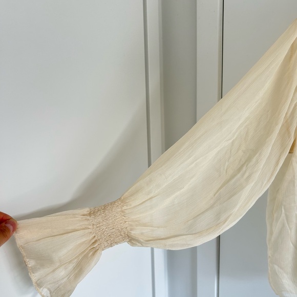 Oak+fort see thru blouse + camisole, elasticated cuff, size S - Picture 6 of 9